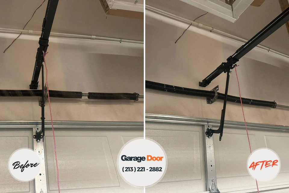 Before and after: garage door repair Clayton, DE